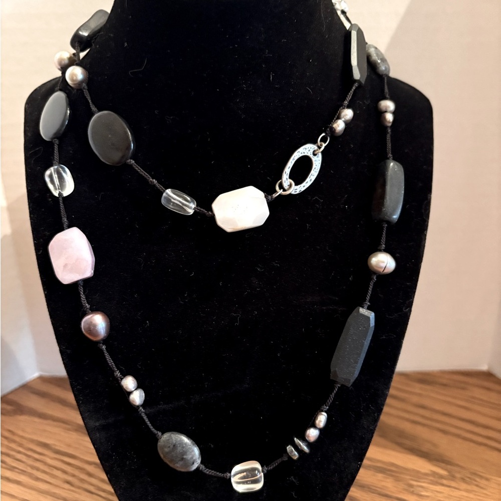Silpada 925 Sterling Silver Long Bead Necklace.